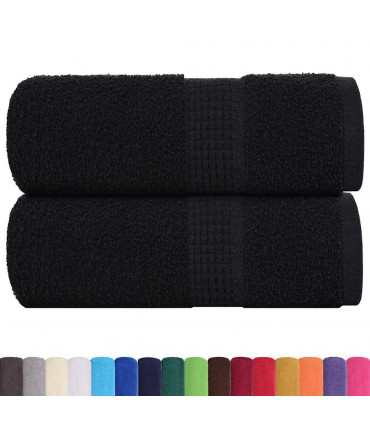 vidaXL Guest Towels 2 pcs Black 30x50 cm 360 gsm 100% Cotton