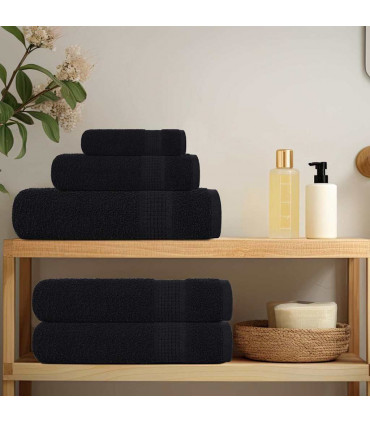 vidaXL Guest Towels 2 pcs Black 30x50 cm 360 gsm 100% Cotton