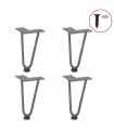 vidaXL Hairpin Table Legs 4 pcs Natural Steel 20 cm Solid Steel