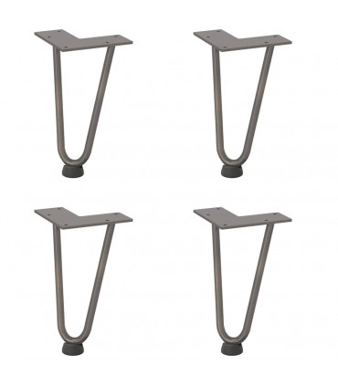vidaXL Hairpin Table Legs 4 pcs Natural Steel 20 cm Solid Steel