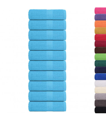 vidaXL Guest Towels 10 pcs Turquoise 30x50 cm 360 gsm 100% Cotton