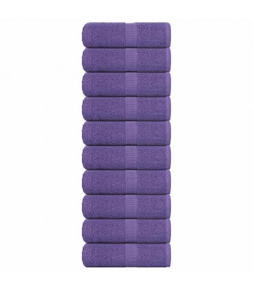 vidaXL Guest Towels 10 pcs Purple 30x50 cm 360 gsm 100% Cotton