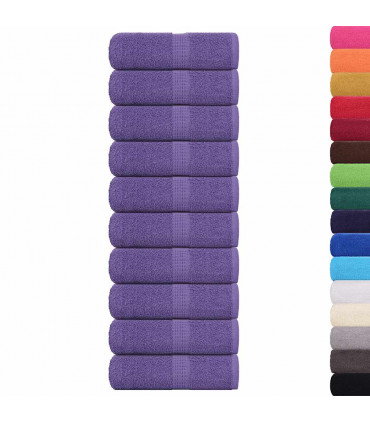vidaXL Guest Towels 10 pcs Purple 30x50 cm 360 gsm 100% Cotton