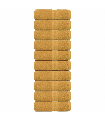 vidaXL Guest Towels 10 pcs Gold 30x50 cm 360 gsm 100% Cotton