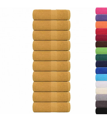 vidaXL Guest Towels 10 pcs Gold 30x50 cm 360 gsm 100% Cotton