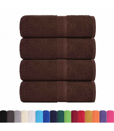 vidaXL Guest Towels 4 pcs Brown 30x50 cm 360 gsm 100% Cotton