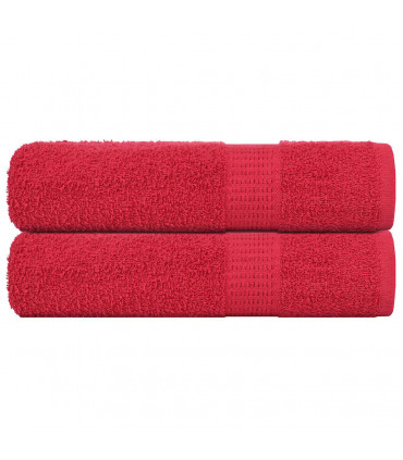 vidaXL Bath Towels 2 pcs Red 100x150 cm 360 gsm 100% Cotton