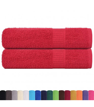 vidaXL Bath Towels 2 pcs Red 100x150 cm 360 gsm 100% Cotton