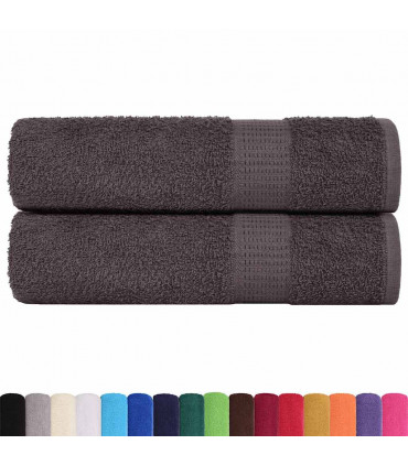 vidaXL Hand Towels 2 pcs Anthracite 50x100 cm 360 gsm 100% Cotton