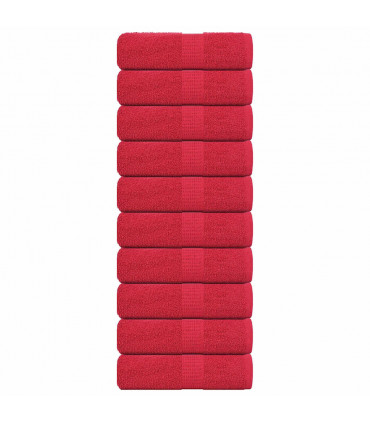 vidaXL Guest Towels 10 pcs Red 30x50 cm 360 gsm 100% Cotton