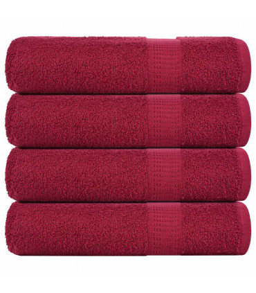 vidaXL Hand Towels 4 pcs Bordeaux 50x100 cm 360 gsm 100% Cotton
