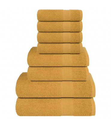 vidaXL 8 Piece Towel Set Gold 360 gsm 100% Cotton