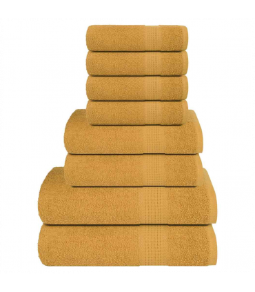 vidaXL 8 Piece Towel Set Gold 360 gsm 100% Cotton