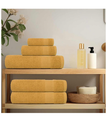vidaXL 8 Piece Towel Set Gold 360 gsm 100% Cotton