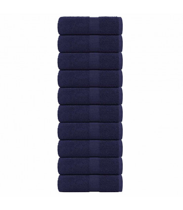 vidaXL Guest Towels 10 pcs Navy Blue 30x50 cm 360 gsm 100% Cotton