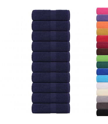 vidaXL Guest Towels 10 pcs Navy Blue 30x50 cm 360 gsm 100% Cotton