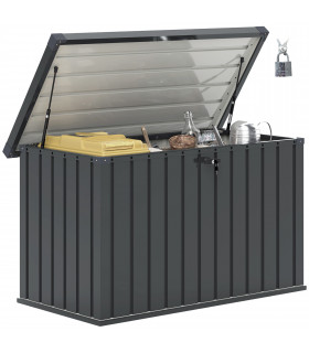 Outsunny 400L Waterproof Metal Outdoor Storage Box with Lock and Keys