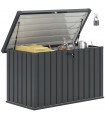 Outsunny 400L Waterproof Metal Outdoor Storage Box with Lock and Keys
