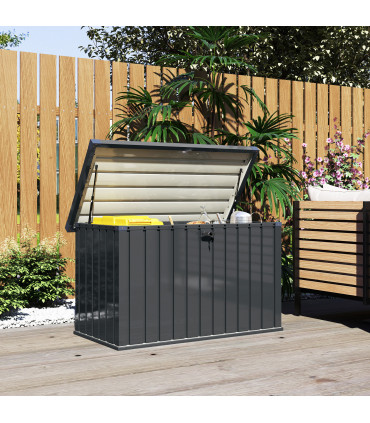 Outsunny 400L Waterproof Metal Outdoor Storage Box with Lock and Keys