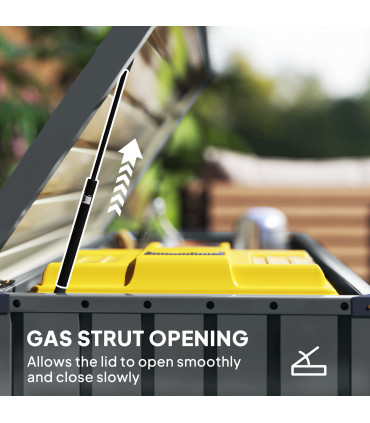 Outsunny 400L Waterproof Metal Outdoor Storage Box with Lock and Keys