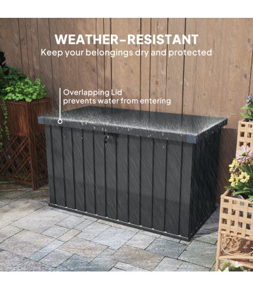 Outsunny 400L Waterproof Metal Outdoor Storage Box with Lock and Keys