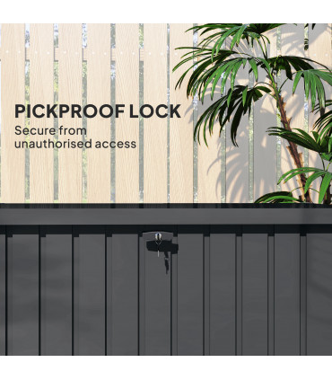 Outsunny 400L Waterproof Metal Outdoor Storage Box with Lock and Keys