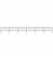 Garden Fence with Spear Top Steel (1.25-1.5)x10.2 m Black