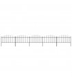Garden Fence with Spear Top Steel (1.25-1.5)x8.5 m Black