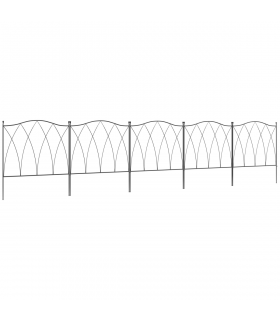 Outsunny 5PCs Decorative Garden Fencing Metal Border Edging