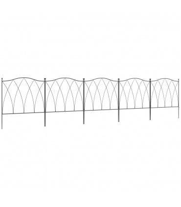 Outsunny 5PCs Decorative Garden Fencing Metal Border Edging