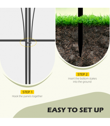 Outsunny 5PCs Decorative Garden Fencing Metal Border Edging