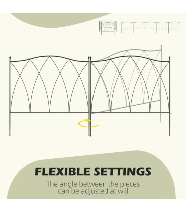 Outsunny 5PCs Decorative Garden Fencing Metal Border Edging