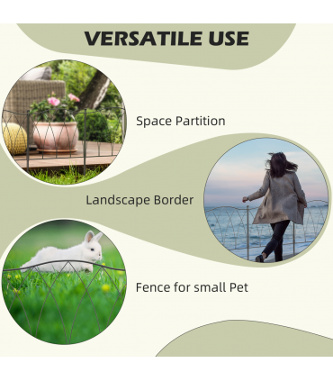 Outsunny 5PCs Decorative Garden Fencing Metal Border Edging