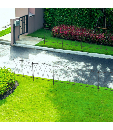 Outsunny 5PCs Decorative Garden Fencing Metal Border Edging