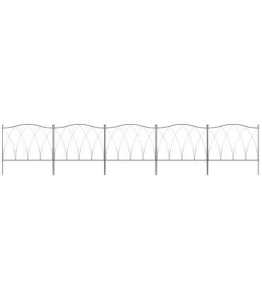 Outsunny 5PCs Decorative Garden Fencing Metal Border Edging