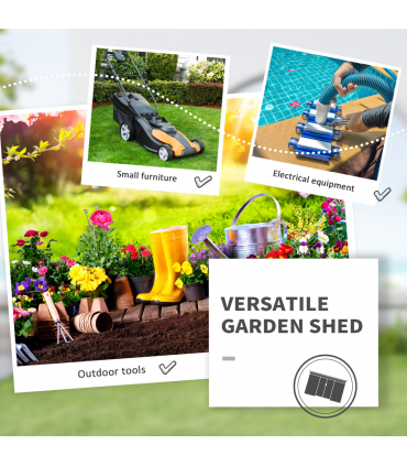 Outsunny 5ft x 4.3ft Outdoor Metal Storage Shed with Sliding Door Sloped Roof