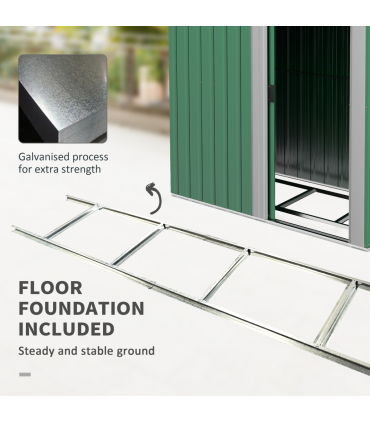 Outsunny 5ft x 4.3ft Outdoor Metal Storage Shed with Sliding Door Sloped Roof