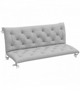 Outsunny 3 Seater Garden Bench Cushion Outdoor Seat Pad w/ Ties Light Grey