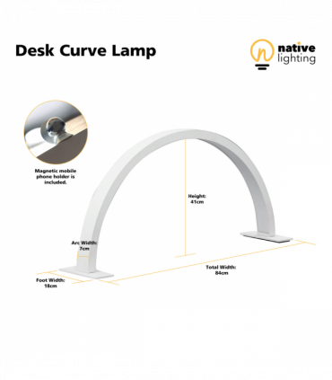 Desk Curve Lamp - White