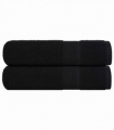 vidaXL Hand Towels 2 pcs Black 50x100 cm 360 gsm 100% Cotton