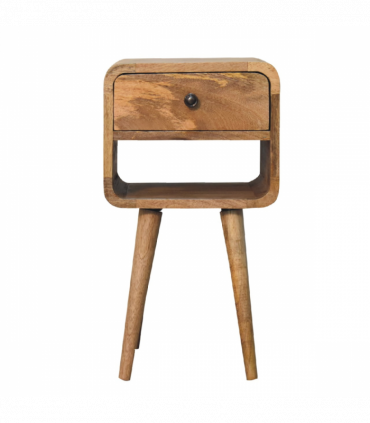 Artisan Furniture Solid Wood Mini Oak-ish Curve Lower Bedside