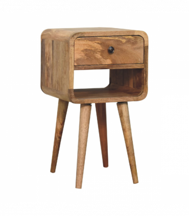 Artisan Furniture Solid Wood Mini Oak-ish Curve Lower Bedside