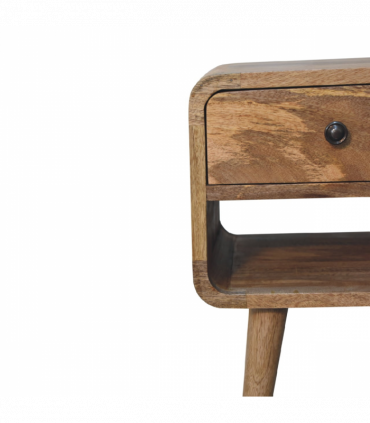 Artisan Furniture Solid Wood Mini Oak-ish Curve Lower Bedside
