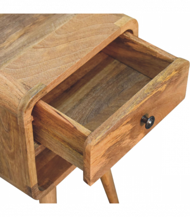 Artisan Furniture Solid Wood Mini Oak-ish Curve Lower Bedside