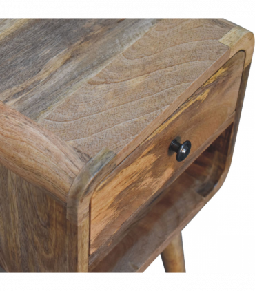Artisan Furniture Solid Wood Mini Oak-ish Curve Lower Bedside
