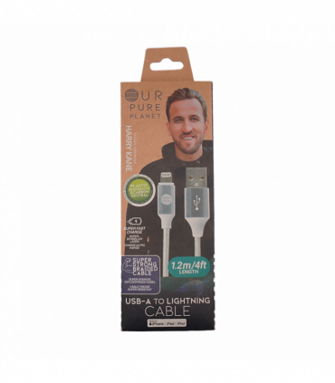 Our Pure Planet (Harry Kane's ECO Brand) - USB-A to Lightning cable, 1.2m/4ft