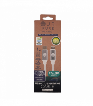 Our Pure Planet (Harry Kane's ECO Brand) - USB-C to lightning cable, 1.2m/4ft