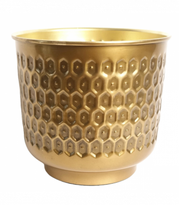 20cm Gold Honeycomb Metal Planter by Leaf