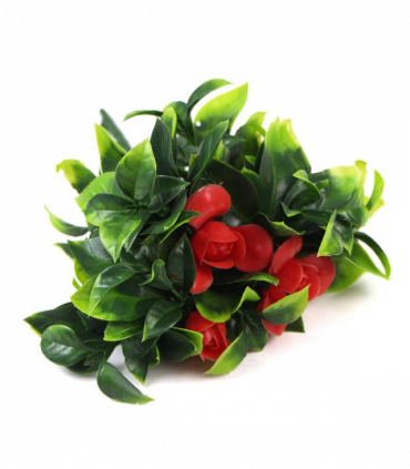 30cm UV Resistant Red Flower Bush Artificial