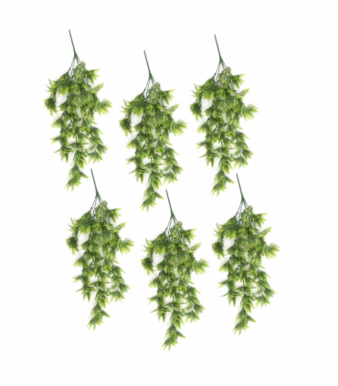 Pack of 6 x Hanging UV and Fire Resistant Artificial Boston Fern Plant 75cm